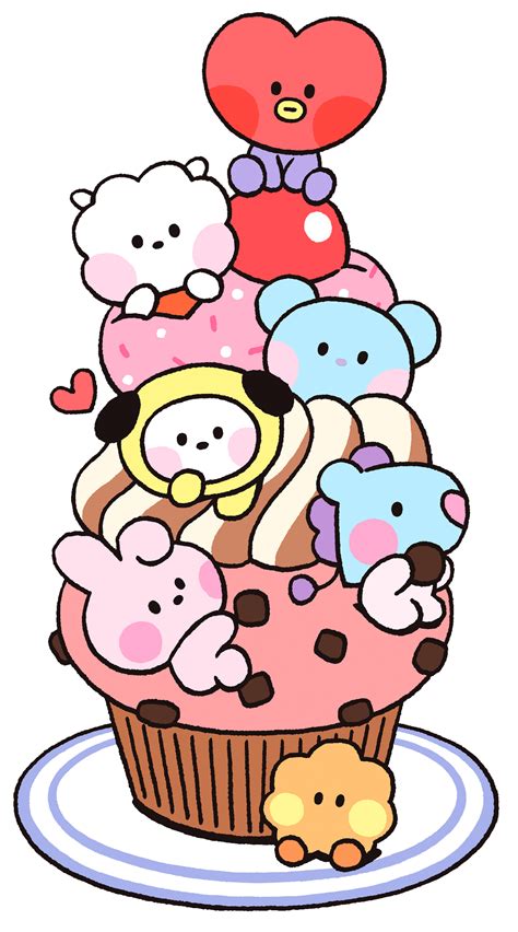 Explore Awesome Stickers By Bt21 Lover This Visual Is About Bt21 Cake