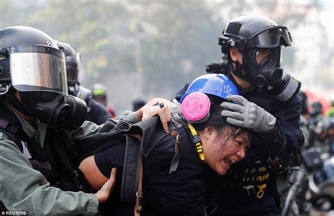Riot Police Fire Tear Gas And Rubber Bullets At Protesters Trying To