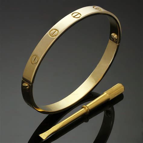 Cartier Love K Yellow Gold Bangle Bracelet Size Mtsj