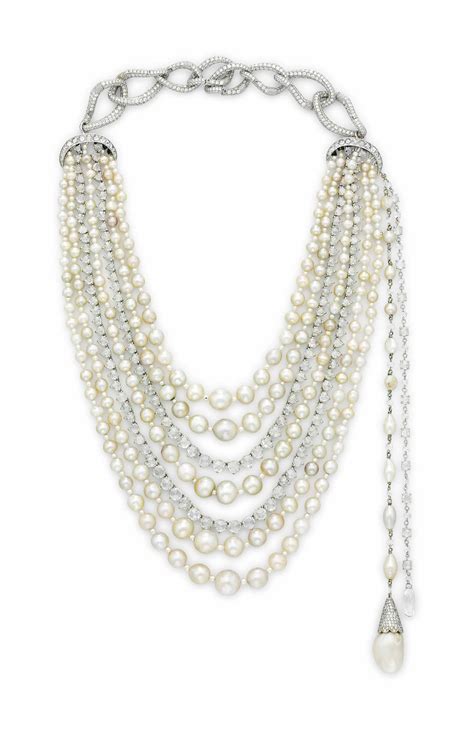 A Natural Pearl And Diamond Necklace Christies