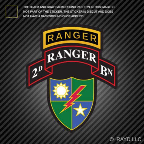 2nd Ranger Bn With 75th Ranger Regiment Insignia Sticker Battalion