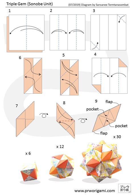 Kusudama Origami Diagram Prworigami
