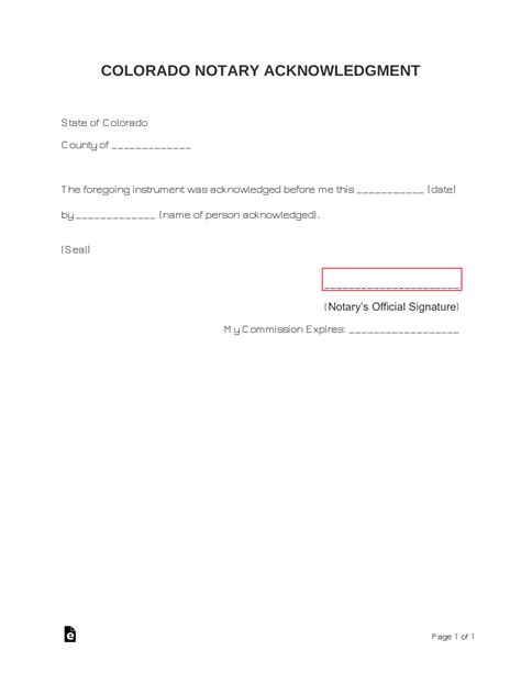 Free Colorado Notary Acknowledgment Form Word Pdf Eforms My XXX Hot Girl