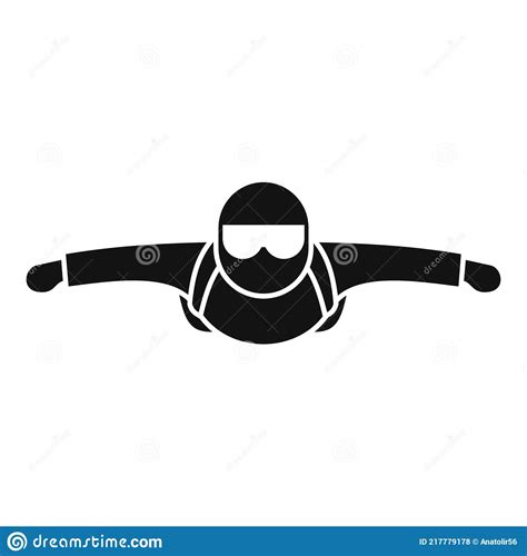 Mann Skydiving Symbol Einfachen Stil Vektor Abbildung Illustration