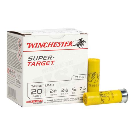 Winchester Super Target 20 Gauge 2 34in 75 78oz Target Shotshells