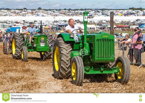 Two Old Vintage John Deere Tractors At Show Editorial Photography