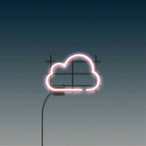 A Neon Sign With A Cloud Above It