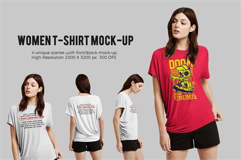 Women T Shirt Mock Up Photoshop Templates ~ Creative Market