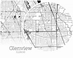 Glenview Map INSTANT DOWNLOAD Glenview Illinois City Map | Etsy