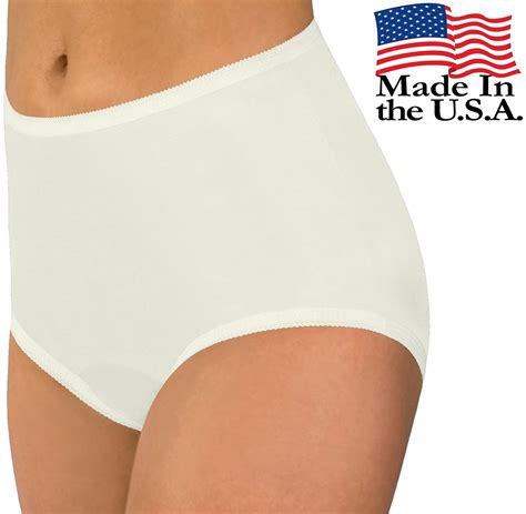 Carole Brand Women S Classic Nylon Panties Full Cut Briefs White Size EBay