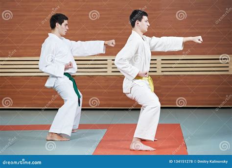 Taekwondo Exercises In Gym Stock Photo Image Of Kata 134151278