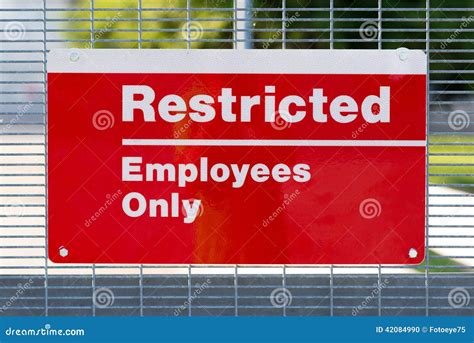 Red Restricted Employees Only Sign