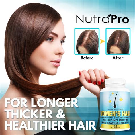 Womens Hair Growth Vitamins Includes Biotin And Saw Palmetto Nutrapro