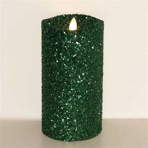 Green Glitter Flameless Candle Candles Flameless Candles Trendy