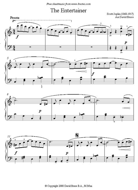 scott joplin  entertainer sheet   piano notescom