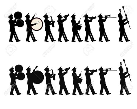 Marching Band In 2 Styles Royalty Free Cliparts Vectors And Stock