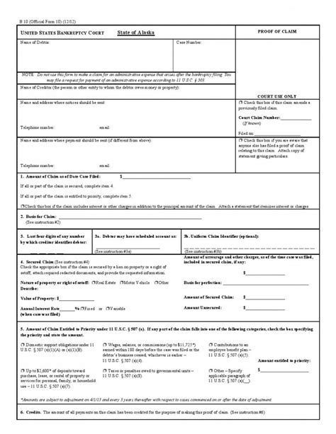 Bankruptcy and family law, bankruptcy and marriage, bankruptcy effects on family, claiming bankruptcy in florida, filing for bankruptcy without. Free State of Alaska Proof of Claim Form | PDF Template ...