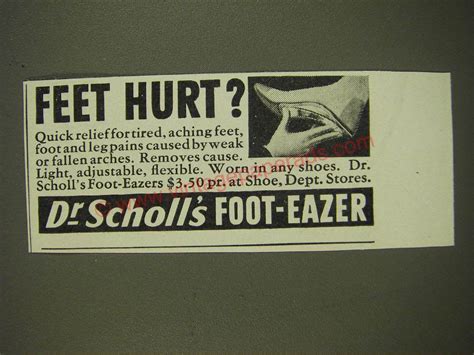 1939 Dr Scholl S Foot Eazer Ad Feet Hurt FL0592