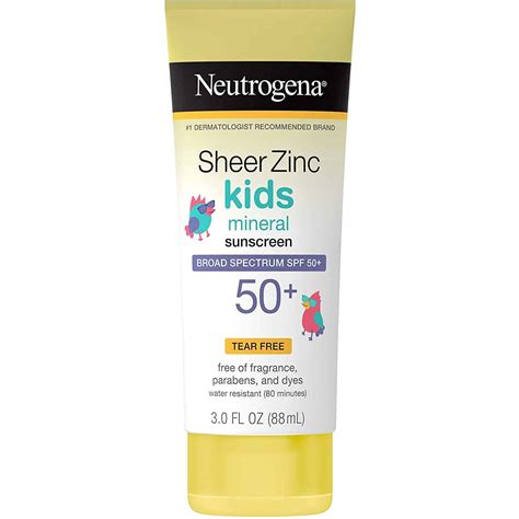 Neutrogena Sheer Zinc Kids Sunscreen Spf 50 3 Ounce Merryderma