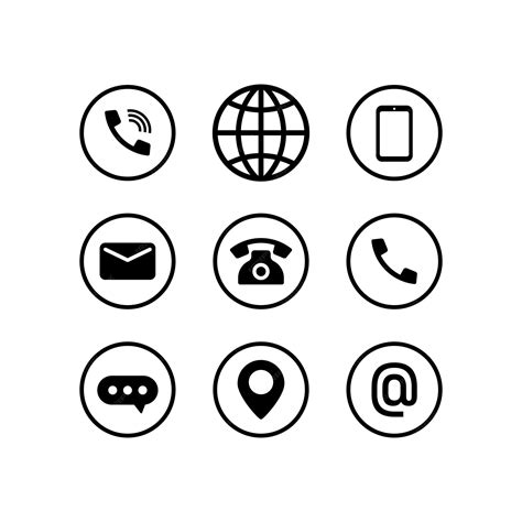 Premium Vector Communication Icon Set In Black Call Browser Phone