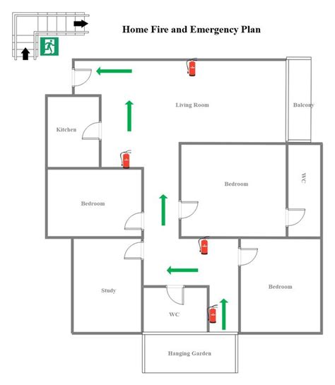 Home Fire And Emergency Plan Edrawmax Free Editable Template In 2021