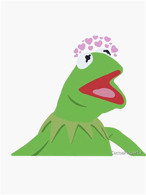Kermit Heart Simple Design Sticker For Sale By Cactusflower13 Redbubble