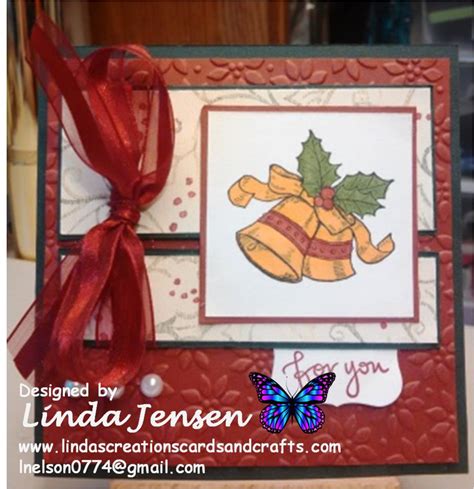 linda s creations cards and crafts bells and holly christmas card