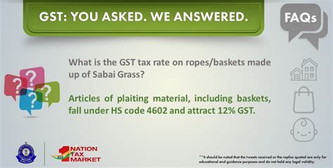 Lookup malaysia tariff code of russian customs. HS Code and GST rate for ropes-baskets made of sabai grass