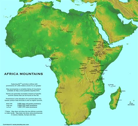 Africa Physical Map For Kids