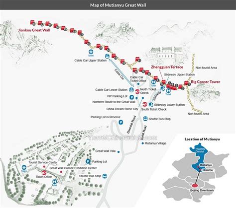 Map Of Mutianyu Great Wall Beijing China