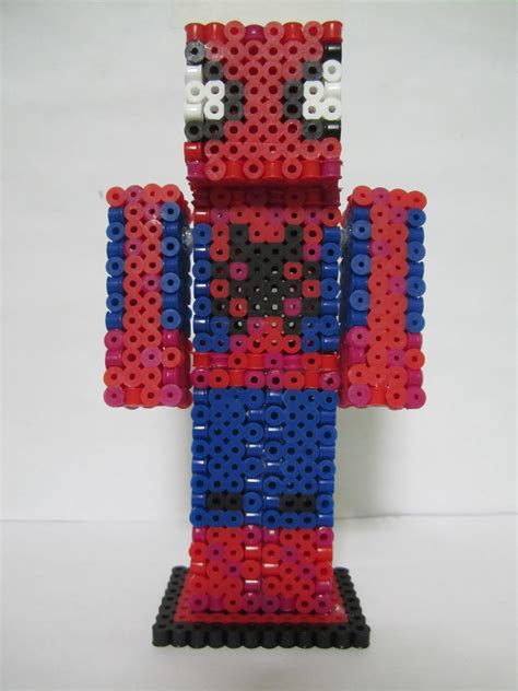 3d Spiderman Minecraft Skin Perler Beads By Angela Albergo Seed Bead