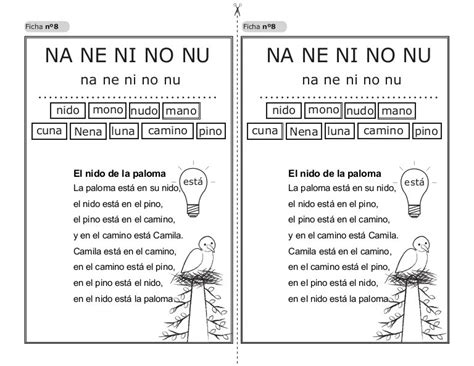 Lectura Con Palabras Ña Ñe Ñi Ño Ñu Comprension Lectora Para Infantil Y Primer Grado Imagenes