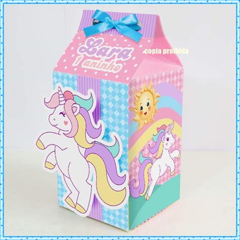 Caixa Milk Personalizada Unicornio Elo7 Produtos Especiais