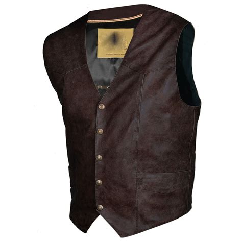 Mens Brandy Leather Chisum Vest Free Shipping Included
