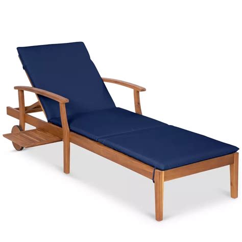 Best Choice Products 79x26in Acacia Wood Outdoor Chaise Lounge Chair W