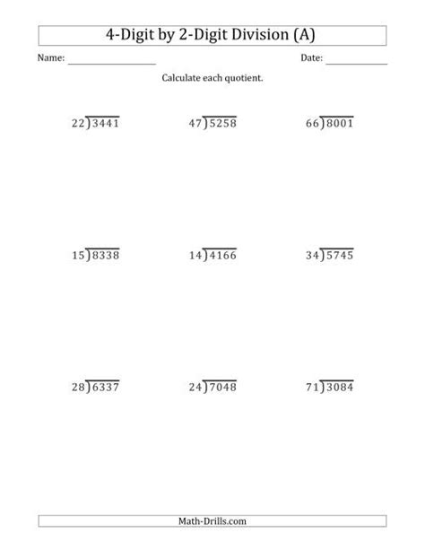 4th Grade Long Division Worksheets 4th Grade Long Division Worksheets