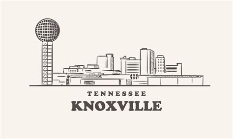 Premium Vector Knoxville Skyline Tennessee Drawn Sketch