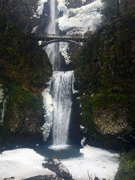 Multnomah Falls Snow Photograph By Jason Tanamor