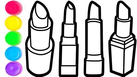 How To Draw Coloring Lipstick For Toddlers And Kids Youtube