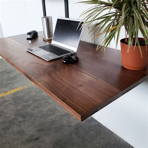 1633 Mid Century Modern Black Walnut Desk Wall Mounted With