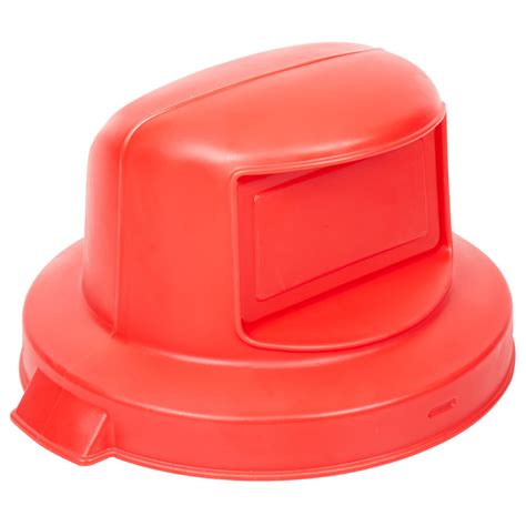 Continental 5550rd Huskee 55 Gallon Red Round Dome Top Trash Can Lid