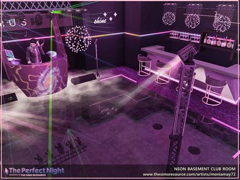 The Sims Resource The Perfect Night Neon Basement Club Room