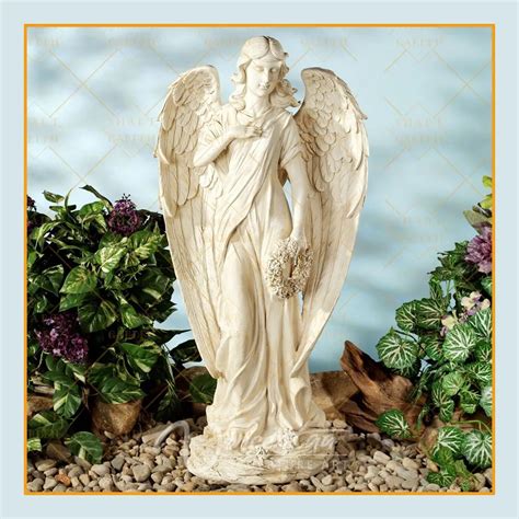 Wholesale Large Outdoor Handmade Marble Garden Sculpture Angel Winged