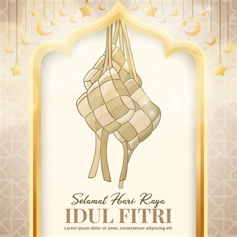 Selamat Hari Raya Idul Fitri Ou Joyeux Eid Al Fitr Fond Avec Décoration
