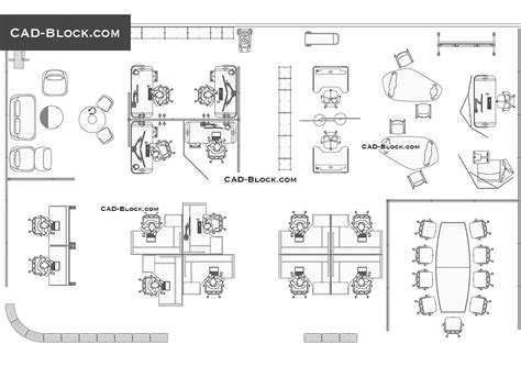 Office Workstation Cad Blocks Free Draw Spaces