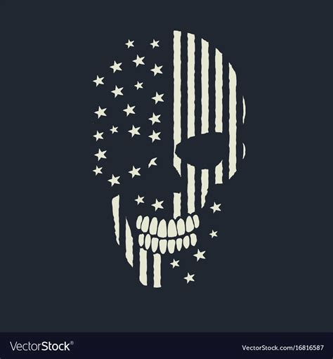 Skull Made Like The American Flag Royalty Free Vector Image