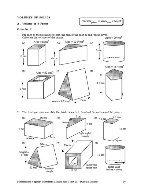 Volume Of Solids Volume Geometric Objects