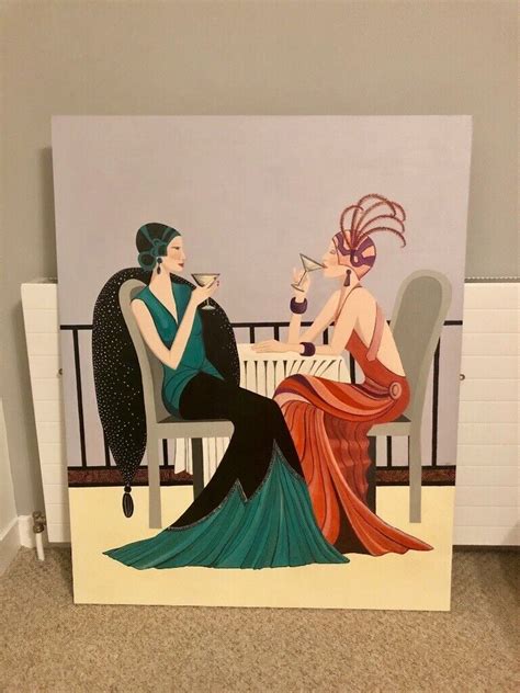 Canvas Painting Of 2 Women Art Deco Style In Larbert Falkirk Gumtree