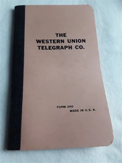Vintage The Western Union Telegraph Co Form 200 Notepad Made In Usa 6