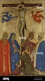 La crucifixión de Cristo en la cruz con las HH. Francisco, María ...